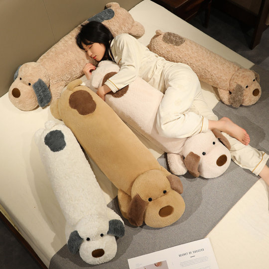 Cute Long Dog Plush Toy, Sleeping Companion Pillow, Girl's Bed Leg-Hugging Doll, Boy's Washable Doll