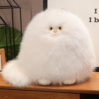 Cute Fluffy Cat Plush Toy Doll Pillow Stuffed Animal Birthday Gift for Sofa or Windowsill