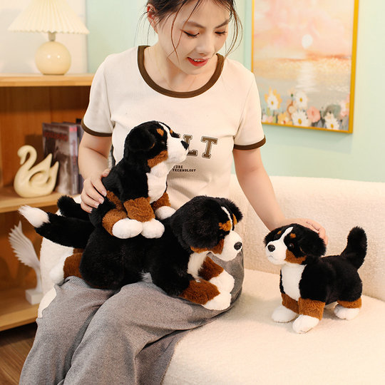 Simulated Bernese Mountain Dog Cute Herding Dog Puppy Plush Toy Bernese Mountain Dog Doll for Children