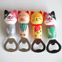 Amorous Cat series creative wooden refrigerator sticker bottle opener multifunctional beer wooden bottle opener practical decoration