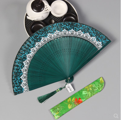 Chinese ancient bamboo fan small gift craft fan classical tassel decoration dance folding fan women's carry-on practical