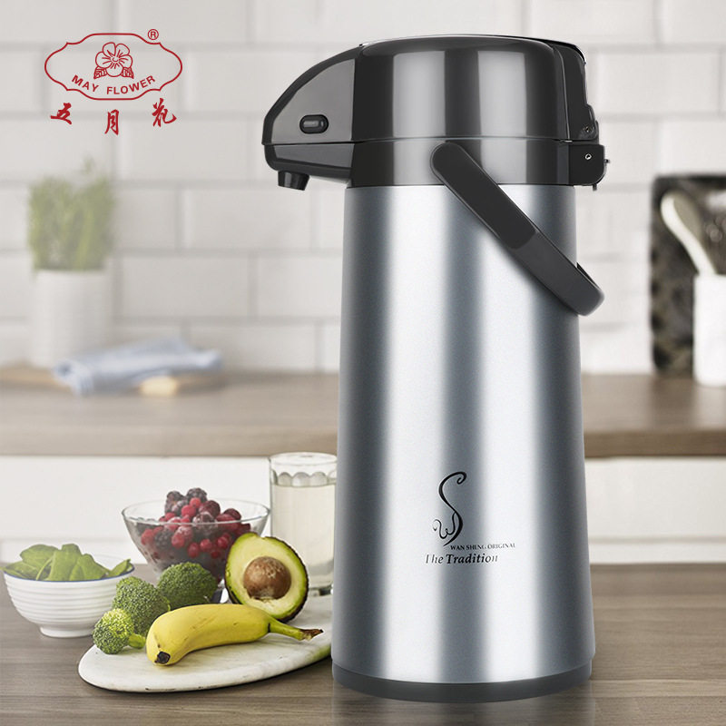 MAY-FLOWER five-month flower pressure lever type hot water bottle insulated boiling water thermos bottle pressure pot press pot-Taobao