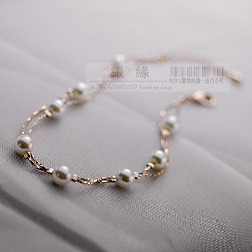Red Apple thương hiệu đôi vòng tay ngọc trai nữ ngọt ngào Nhật Bản và Hàn Quốc gió Nhật Bản và Hàn Quốc thời trang vòng chân đa năng nữ hoang dã - Vòng chân lắc chân nữ 10k