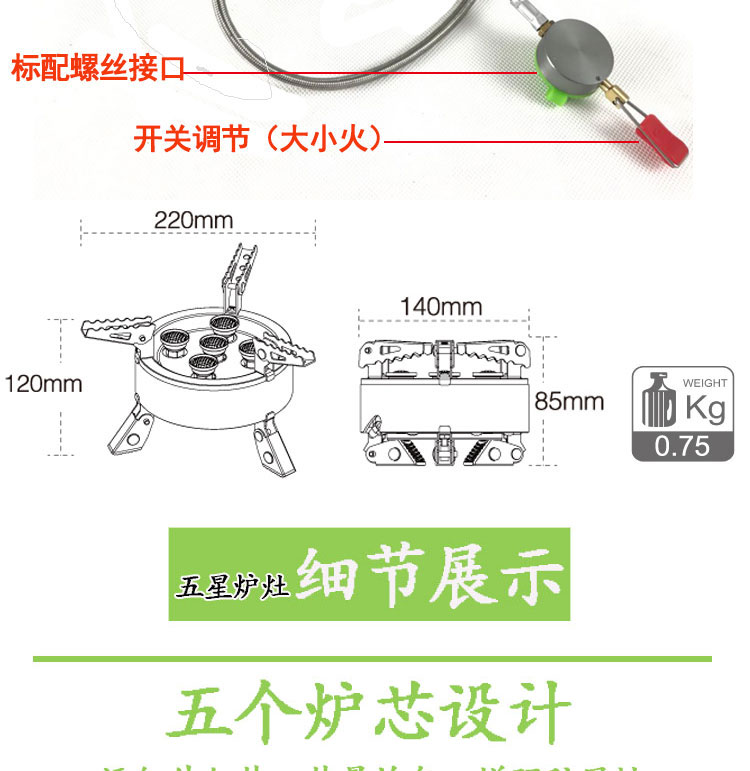 Bếp ngoài trời bếp gas hóa lỏng bếp gas di động cắm trại cắm trại cắm trại xe tự lái - Bếp lò / bộ đồ ăn / đồ nướng dã ngoại giá bếp cồn