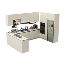 Sofia kitchen integrated cabinet custom quartz stone countertop stove cabinet integrated open small apartment kitchen