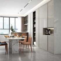 Sofias light luxury high-gloss whole-house customized dining side tea bar wine cabinet storage wall-mounted integrated cabinet phantom