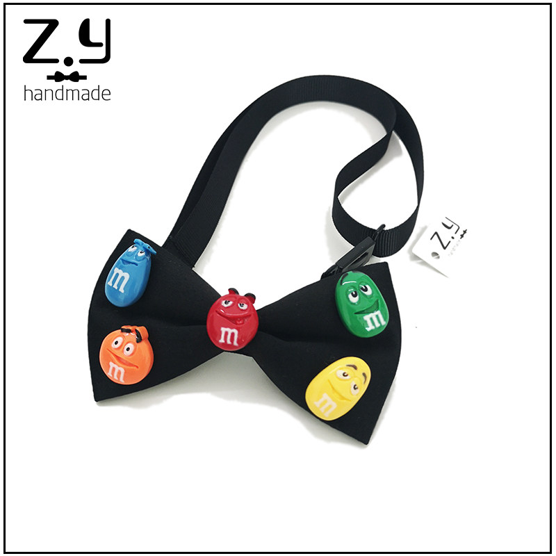 2021 Innovative M bean cartoon children's baby black extended lead butterfly bow boy candy tie tie