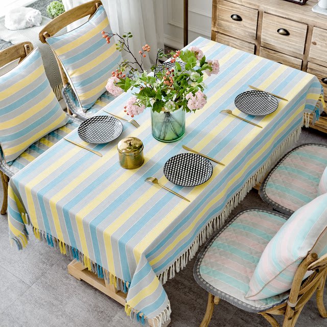 Customized tablecloth plaid ຝ້າຍແລະ linen Nordic ຍີ່ປຸ່ນກັນນ້ໍາ tablecloth ຕາຕະລາງກາເຟກວມເອົາຮູບສີ່ຫລ່ຽມທີ່ທັນສະໄຫມທີ່ທັນສະໄຫມ