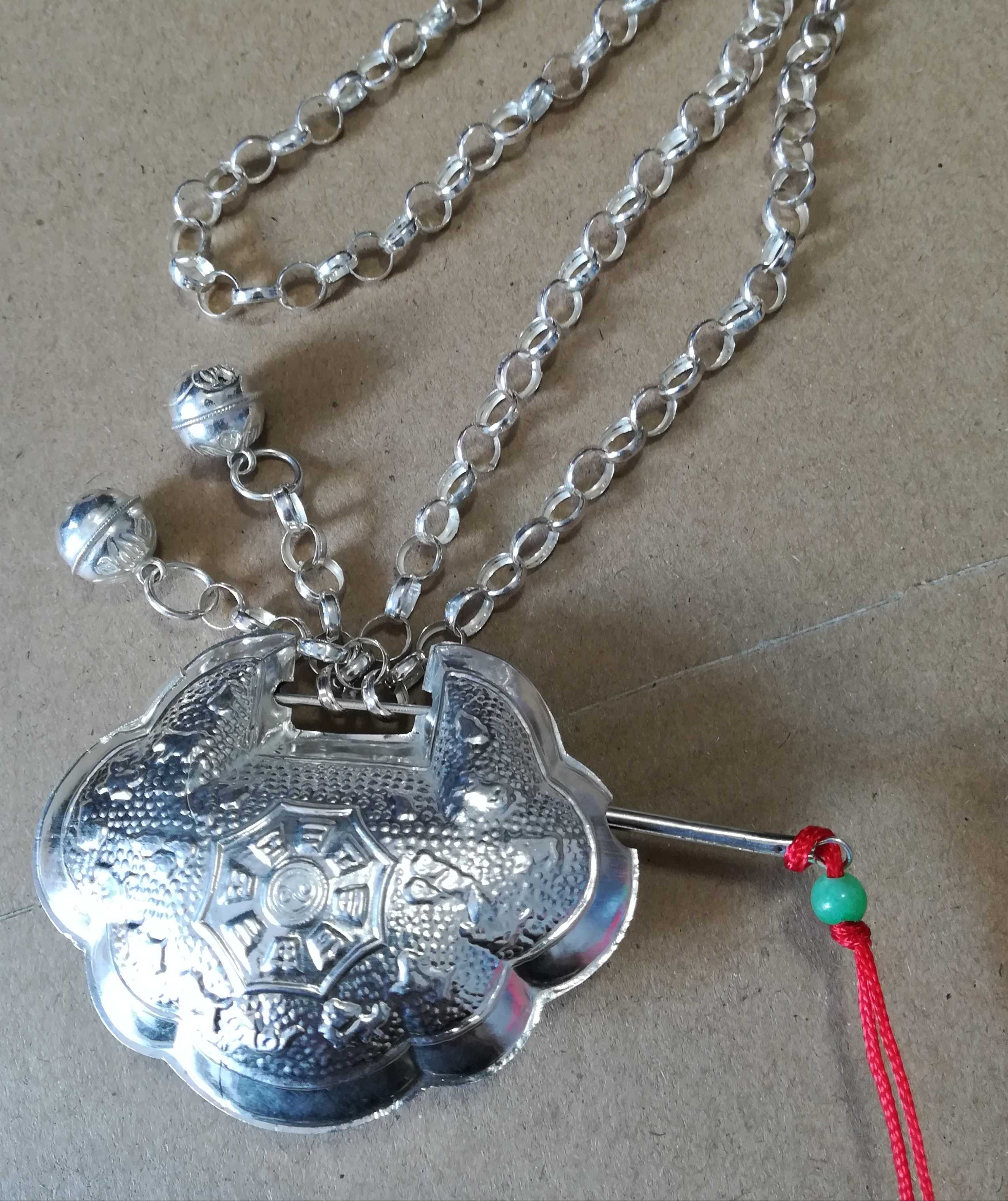 Shen Jiajie 99 sterling silver Long-life lock that can be opened with a key Handmade Baby baby child full moon year old