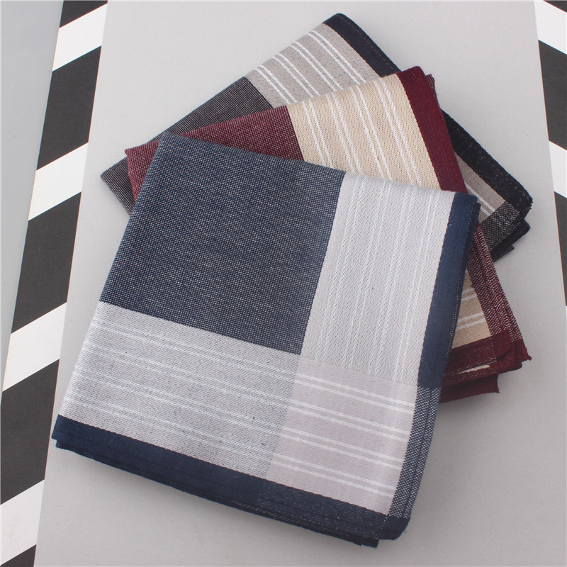 Elegant pure cotton men's handkerchief fashion gentleman portable handkerchief old-fashioned soft summer sweat wipe square towel thin cloth