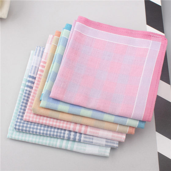 Children's 3 pieces of small size ladies pure cotton handkerchief thin cloth men's cotton soft old-fashioned handkerchief women's portable square