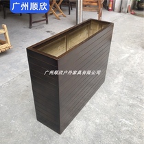 Outdoor flower box anti-corrosion wood flower pot flower box Commercial Street flower box solid wood Park isolation Wood outdoor combination flower trough