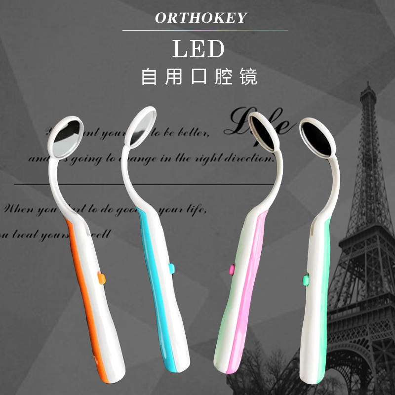 Anti-fog tooth inner view mirror LED luminous specular porthokey with lamp live close examination of the oral mirror