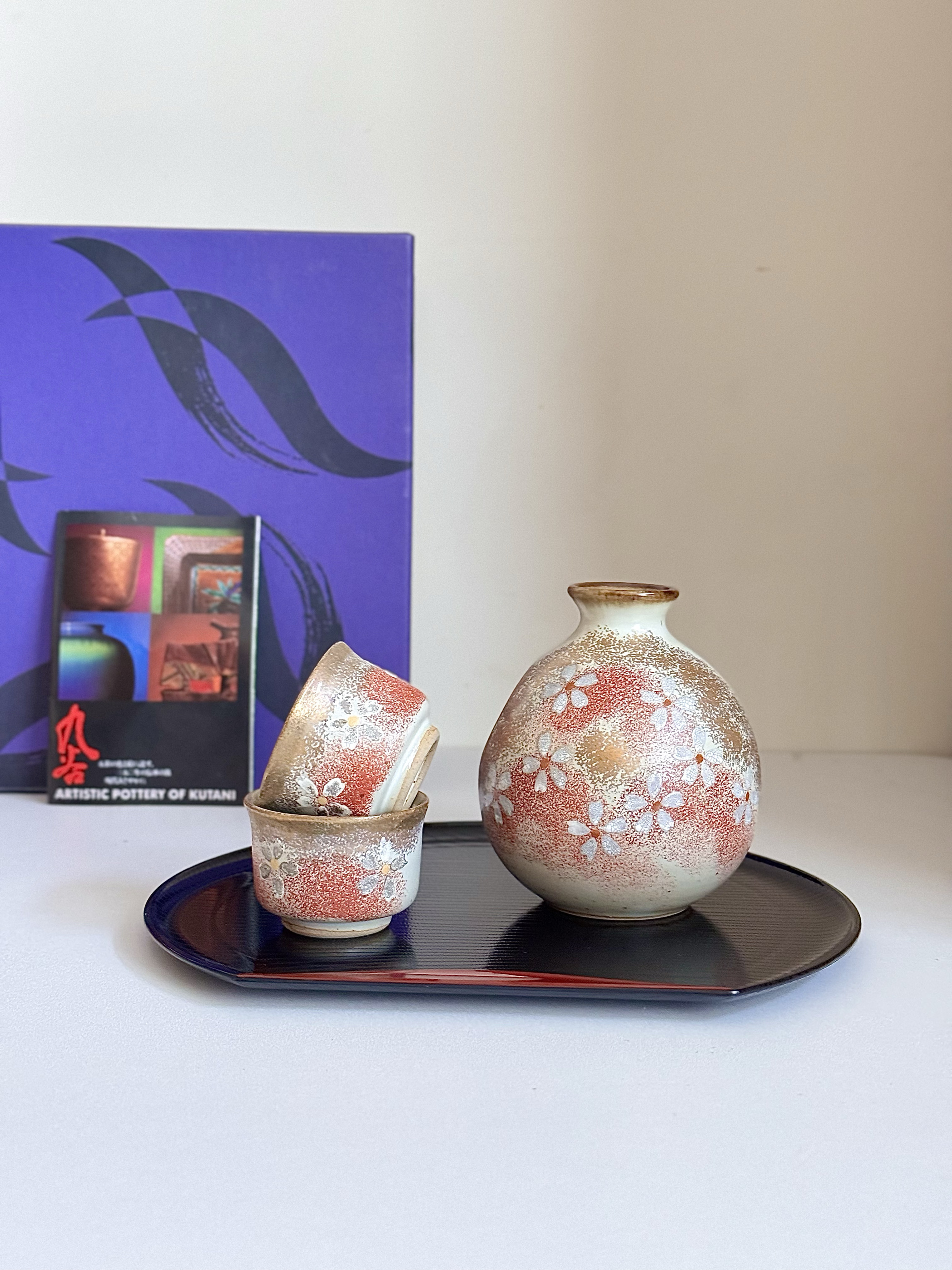 🌸🌸🌸日式美学大赏！日本九谷烧洒金樱花酒具，带你品味传统之美