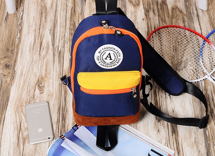 Giản dị thủy triều nam giới và phụ nữ ngực túi oxford vải thể thao cưỡi ba ​​lô túi sinh viên vai sứ giả túi túi tote