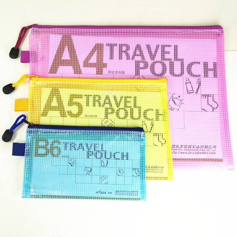 Jinhui A4 High-end grid bag B6 Bag A5 Web bag Zip pull bag