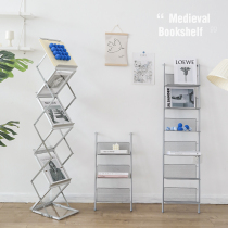 Magazine rack Middle Ancient Book and Newspaper Display Stand Folding Storage Clothing Work Net Red Display ins Photo Photography Props