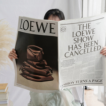 English newspaper photo props magazine photography Net red layout clothing store decoration shooting props ins background cloth