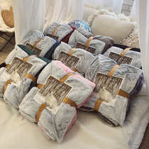 Light extravagant Nordic minimalist imitation rabbit fluff blanket thickened double flannel blanket single double lunch break sofa cover blanket