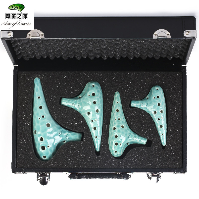 TNG ocarina 12-hole sea wave four-piece set ACSFSGSC mid-range C pottery treble ocarina professional performance level