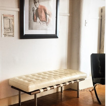 Nordic design solid wood bench Modern leather bed tail stool living room leisure sofa stool shoe stool sofa bench