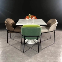 Creative rectangular dining table Multi-person dining table Conference long table Simple milk tea shop cafe household square table art