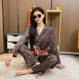 Летняя шелковая пижама для влюбленных, осенний лонгслив, штаны, комплект, изысканный стиль