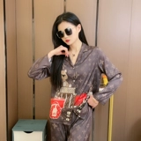 Летняя шелковая пижама для влюбленных, осенний лонгслив, штаны, комплект, изысканный стиль