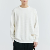 Белый трехмерный демисезонный трендовый удерживающий тепло свитер, человеческий датчик, свободный крой