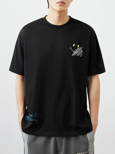 Быстросохнущая шелковая белая летняя футболка с коротким рукавом, с вышивкой, свободный крой, короткий рукав