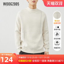 Thickened Schnier's middle-leader sweater male 2022 new winter trend hit the bottom with a half-high collar sweater