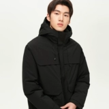 Мужской бархатный черный водоотталкивающий дорожный пуховик, зимняя куртка, утиный пух