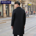 WOOG2005 nam màu đen dài tay áo mùa đông Hàn Quốc phiên bản của tự trồng len áo khoác lông áo khoác nam đẹp Áo len