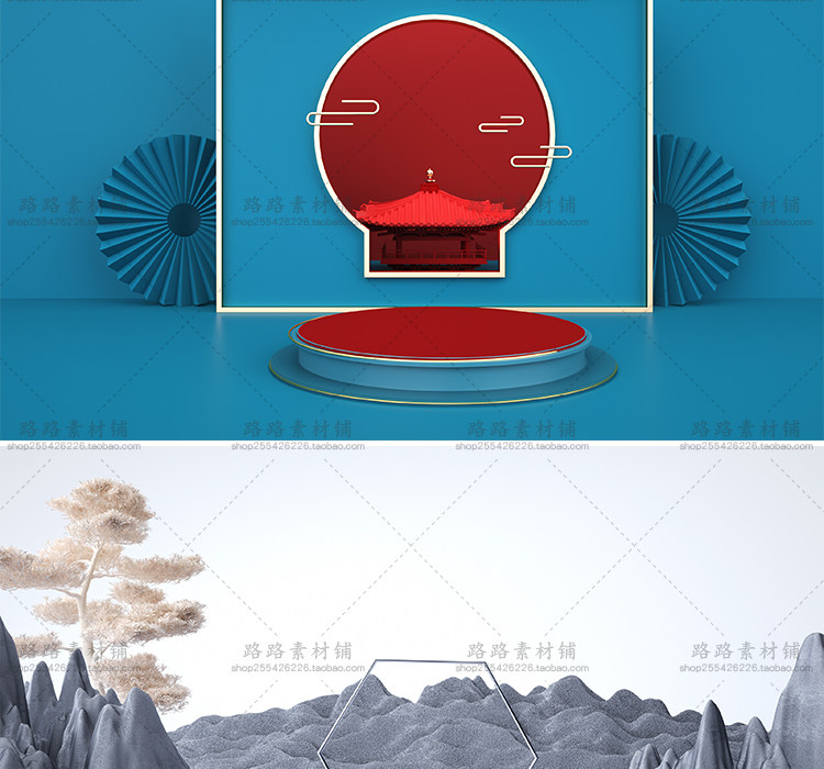模型-C4D国潮场景模型精选集，110个C4D文件+PSD文件+JPG预览图插图51小新卖蜡笔
