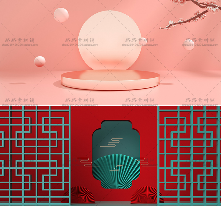 模型-C4D国潮场景模型精选集，110个C4D文件+PSD文件+JPG预览图插图54小新卖蜡笔