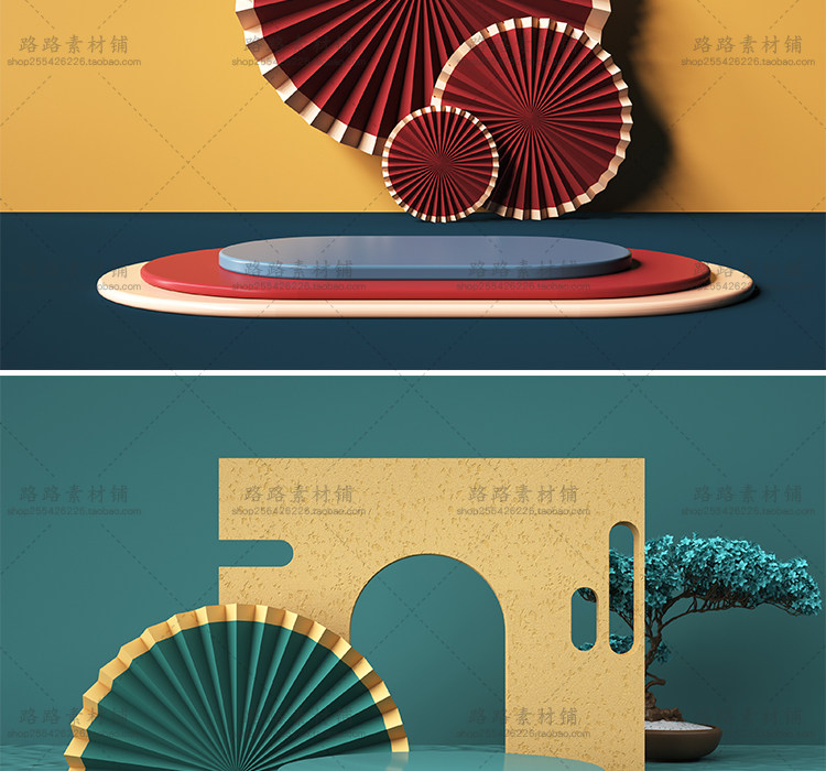 模型-C4D国潮场景模型精选集，110个C4D文件+PSD文件+JPG预览图插图38小新卖蜡笔