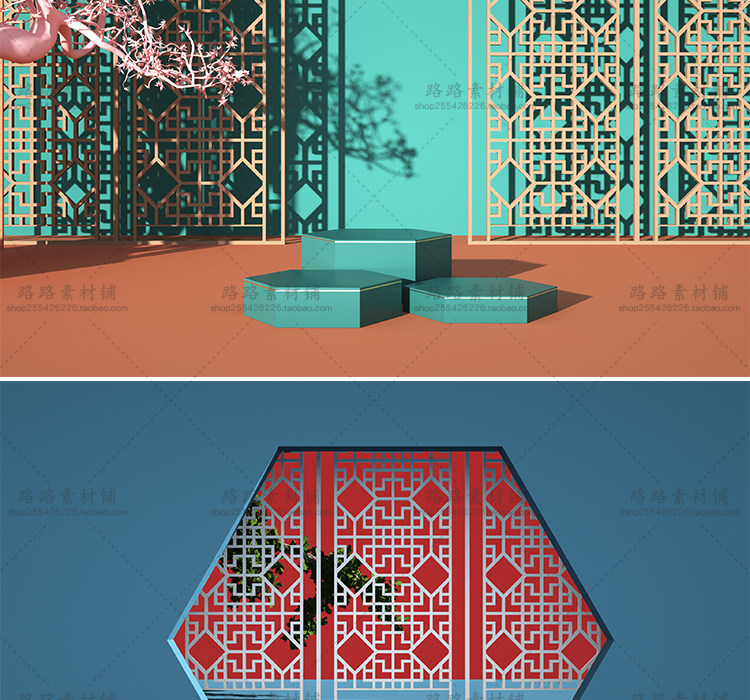 模型-C4D国潮场景模型精选集，110个C4D文件+PSD文件+JPG预览图插图42小新卖蜡笔