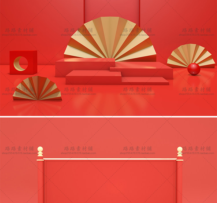 模型-C4D国潮场景模型精选集，110个C4D文件+PSD文件+JPG预览图插图16小新卖蜡笔