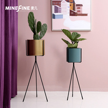 Maifan Nordic wrought iron flower rack Simple fashion creative Balcony living room indoor floor-to-ceiling green dill flower rack