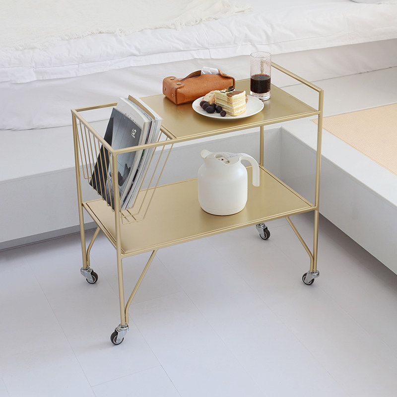 Mevan ) original design) Nordic simple food truck wrought iron home storage storage mute trolley tea water cart
