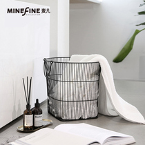 Maifan ins magazine storage basket Home wrought iron snack finishing basket Nordic simple wrought iron storage basket bath basket