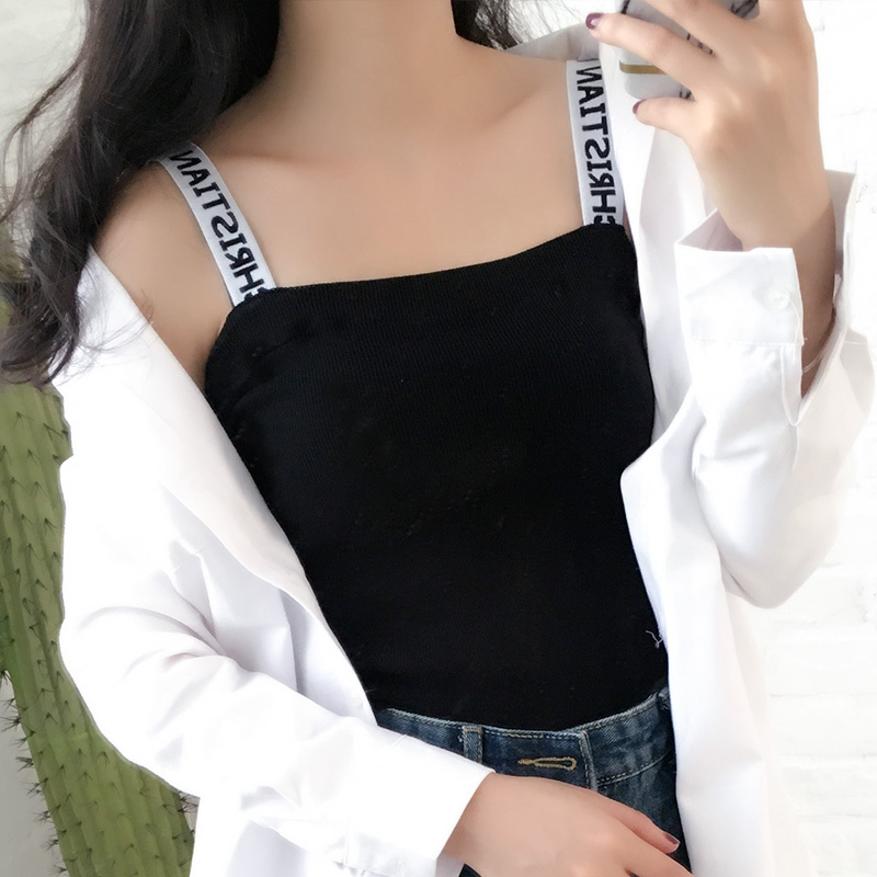 Mùa thu và mùa đông cộng với nhung dày áo yếm nữ bên trong áo thun chữ yếm áo vest mặc áo sơ mi chạm đáy áo vest nữ hàn quốc