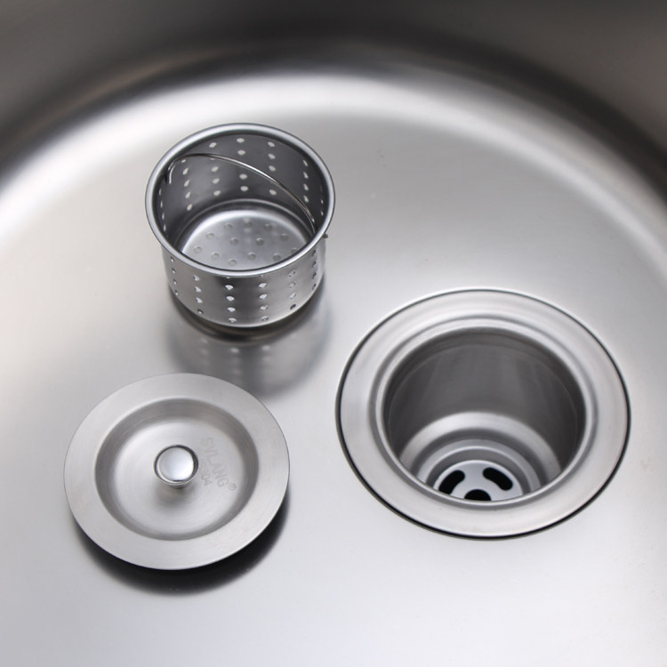 Promotional 304 Stainless steel Brushed Surface Lift Cage Lid Filter Blue Kitchen Sink Sink Sink Accessories