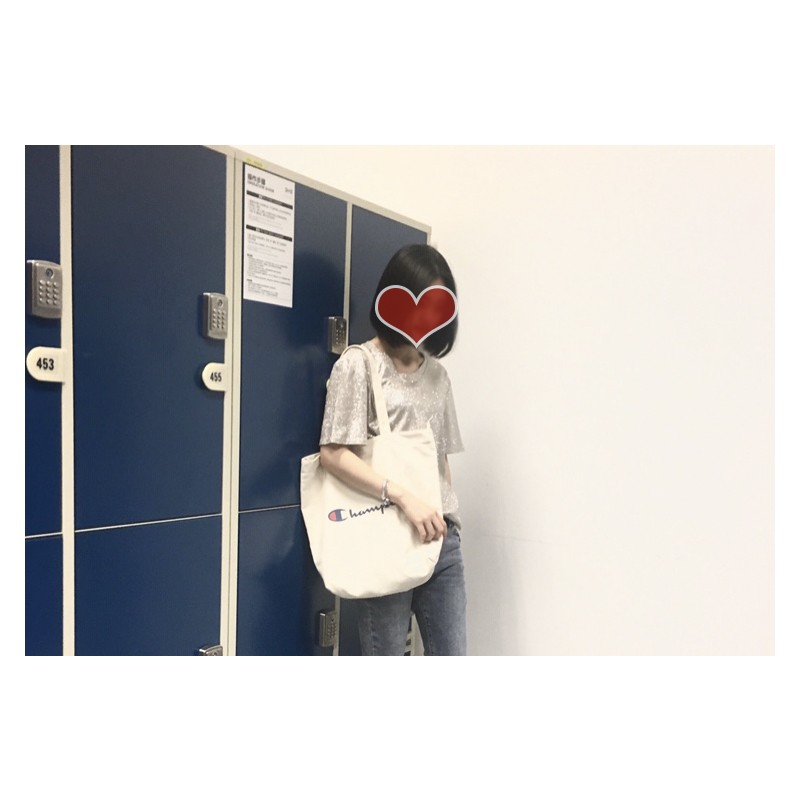 日韩ins超火单肩冠军帆布包大C手提购物袋潮流