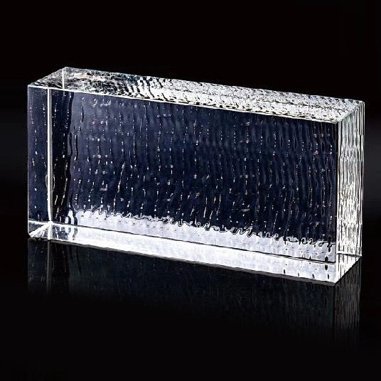 Water ripple with blister solid brick rectangular glass brick partition white transparent brick