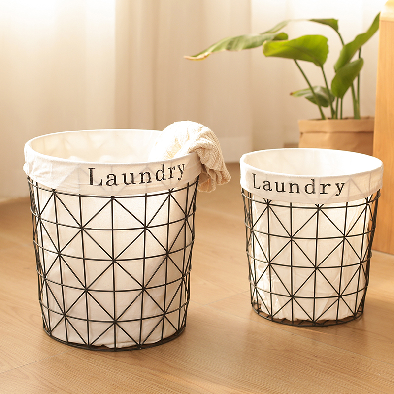 Nordic in simple iron cloth dirty clothes contain basket clothes clothes lowdirty clothes baskets household large laundry baskets