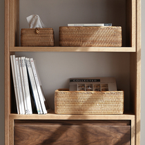 Storage basket rattan storage basket bamboo weaving storage basket basket willow storage box Shangxuan home desktop storage basket basket