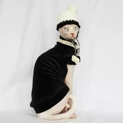 Custom anti-off hairless cat pet clothes spring and autumn velvet fabric Sphinx special cat clothes DAPAN