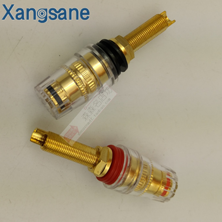 Fever Pure Copper Gold Plated Crystal Long Tail Horn Wire Post Horn Wire Socket Speaker Power Amplifier Banana Socket