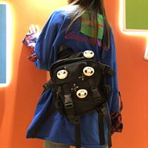 19SS fashion fun panda buckle large capacity messenger bag for men and women with the same one shoulder student small school bag shoulder bag
